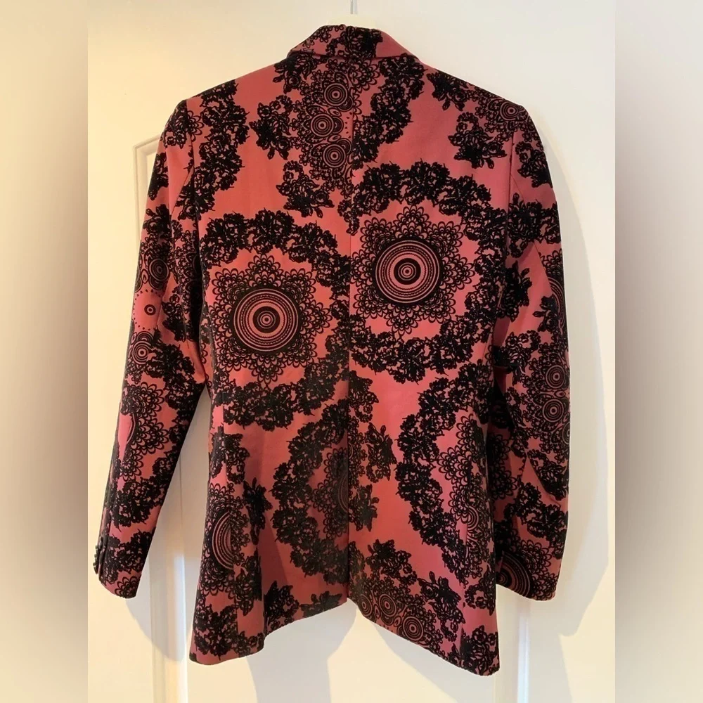 Twisted Tailor Blazer Men Sz 34R Black Burgundy Textured Velvet Dandy Old Money - Picture 15 of 16